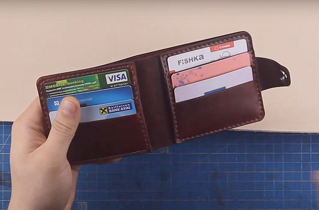 classic bifold wallet with 6 card slots thumbs