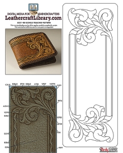 Floral sketch embossing for wallet