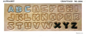 Free pattern Wooden alphabet Craftaid for embossing