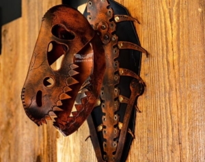 Free T-rex Dinosaur Head Leather Skull Pattern by Creative Awl