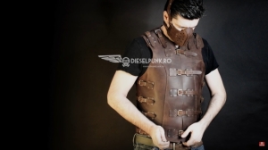 Pattern Men's Leather Vest by DieselpunkRo