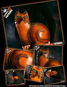 Free pattern bag cat from LeatherHub