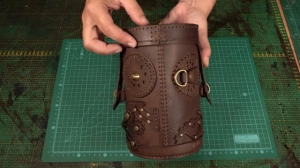 Free Steampunk Leather Piggy Bank Pattern by MPR Leatherworks