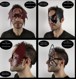 Pattern four types of leather face masks from Roberto Vitucci