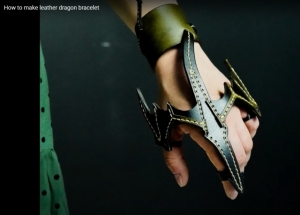 Free Pattern Fantasy Dragon Leather Bracelet by Creative Awl