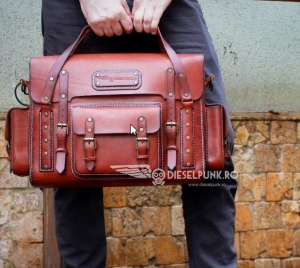 Pattern large leather bag from DieselpunkRo