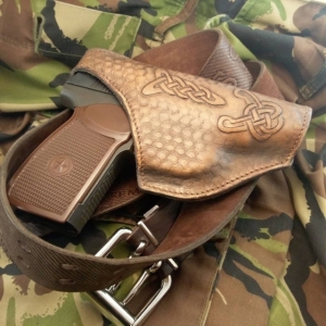 Free pattern leather holster for Makarov pistol