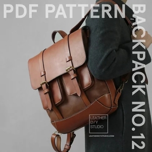 Free backpack pattern #12 from Leather DIY Studio