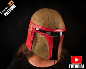 Бесплатная выкройка шлем Boba Fett от LeatherHub