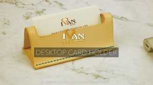 Free Template Leather Desk Card Holder by Ivan Leathercraft