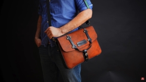 Leather satchel pattern from DieselpunkRo