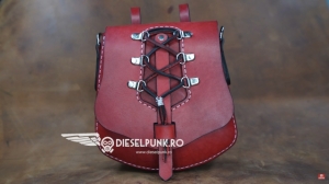 Pattern leather belt bag from DieselpunkRo