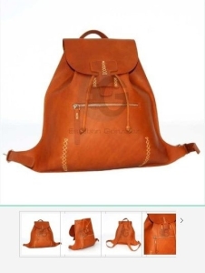 Free pattern leather backpack