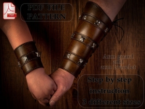 Free Pattern Leather Armor Bracers and Bracelet from TreeHousePatternUK