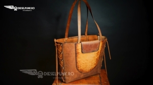 Pattern Leather Tote Bag by DieselpunkRo