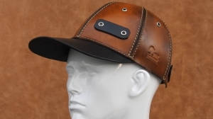 Free leather baseball cap pattern from Oak Leathercraft