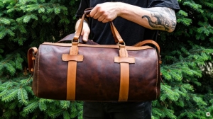 Pattern leather Travel bag for hunter from VasileandPavel