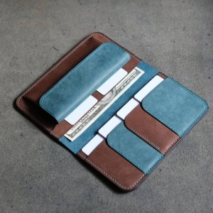 Free pattern Longer Wallet with coin holder The Clipper from DS Leather Goods