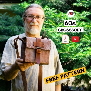 Free pattern leather crossbody bag in the style of the 60s from VasileandPavel