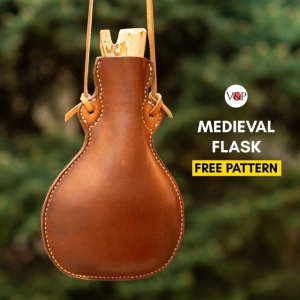 Free pattern Medieval leather flask from VasileandPavel