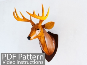 Free Pattern Leather Deer Head Wall Hanging by Paintyee Designs