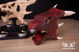 Free Leather Dragon Skull Pattern by Creative Awl