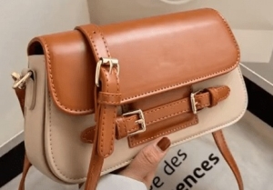 Free Pattern Leather Baguette Bag with Side Handle