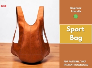 Free Pattern Leather Sports Backpack by FloresPatterns