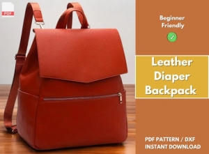 Free Leather Diaper Backpack Pattern by FloresPatterns