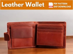 Free Pattern for Leather Bifold Wallet with Coin Purse by FloresPatterns