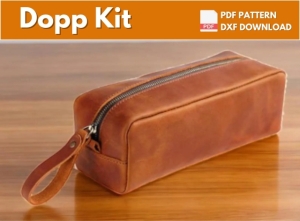 Бесплатная выкройка Кожаной косметички Dopp Kit от FloresPatterns