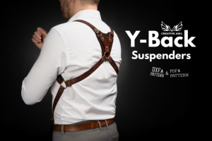 Free Pattern Leather Y-Back Suspenders by Creative Awl