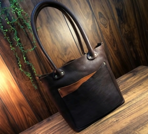 Free pattern simple leather tote bag