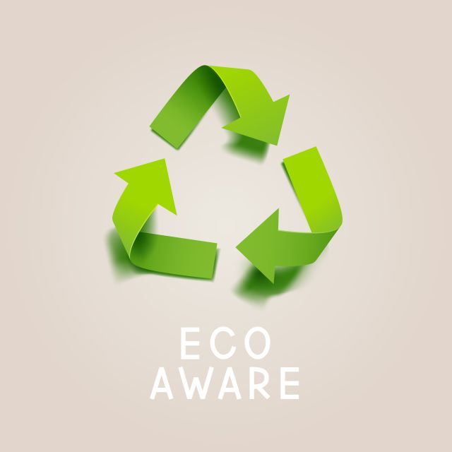 green recycling symbol for eco aware design thumbs