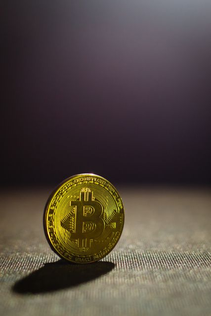 bitcoin on dark background