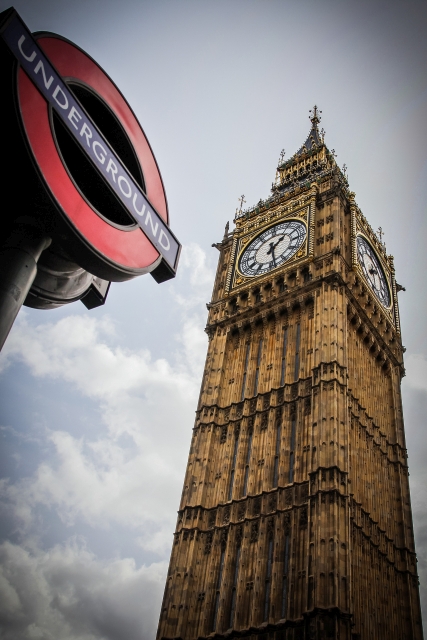 big ben and the london underground sign