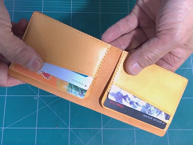 simple leather half wallet thumbs